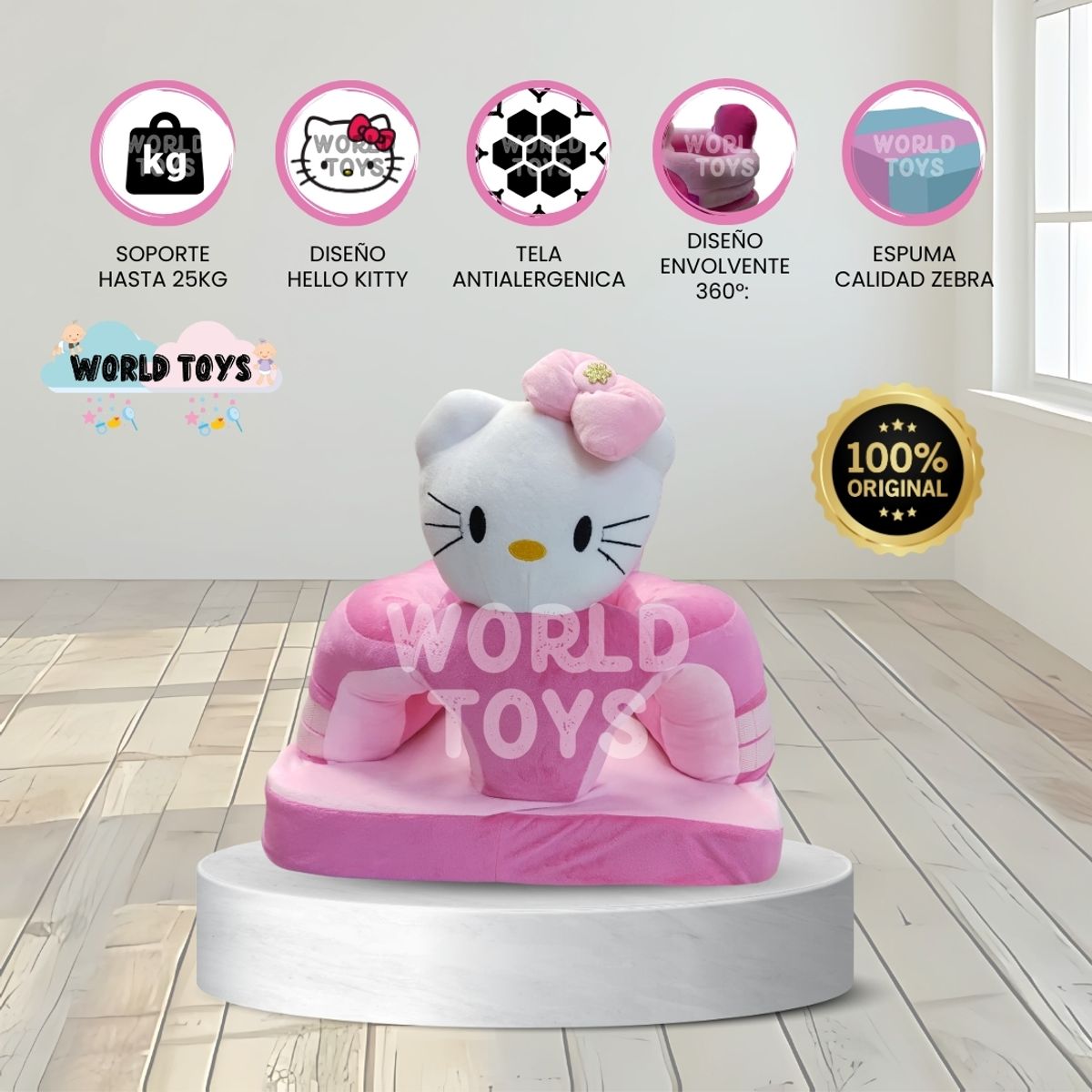 BABY - Asiento de Apoyo para Bebés «KITTY» Premium Pink
