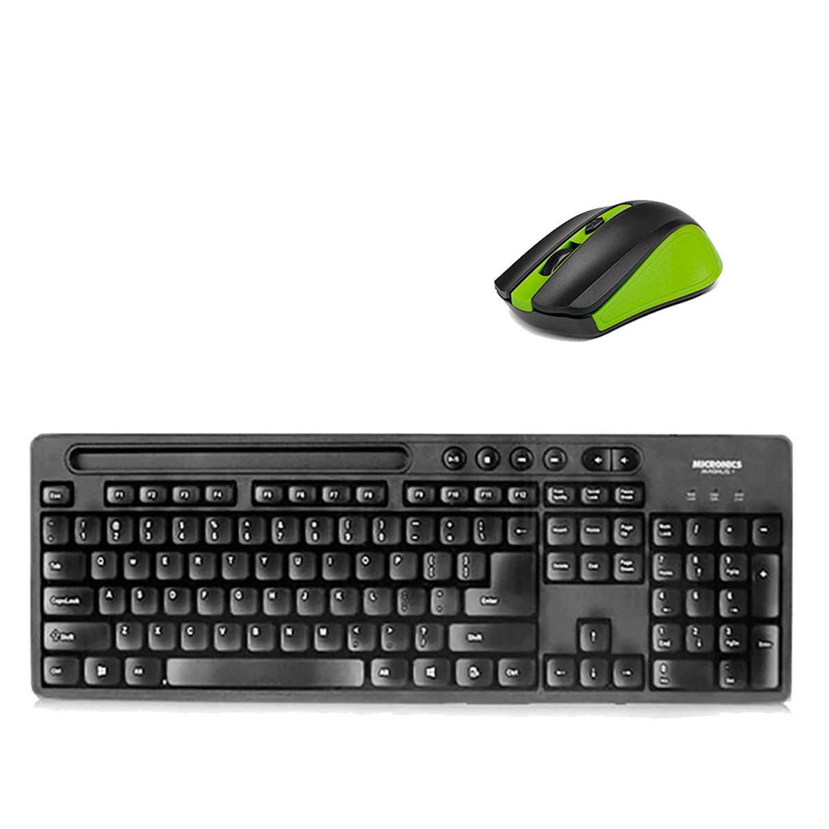 MICRONICS - Kit Teclado USB con portacelular y Mouse Inalámbrico XTECH-NV