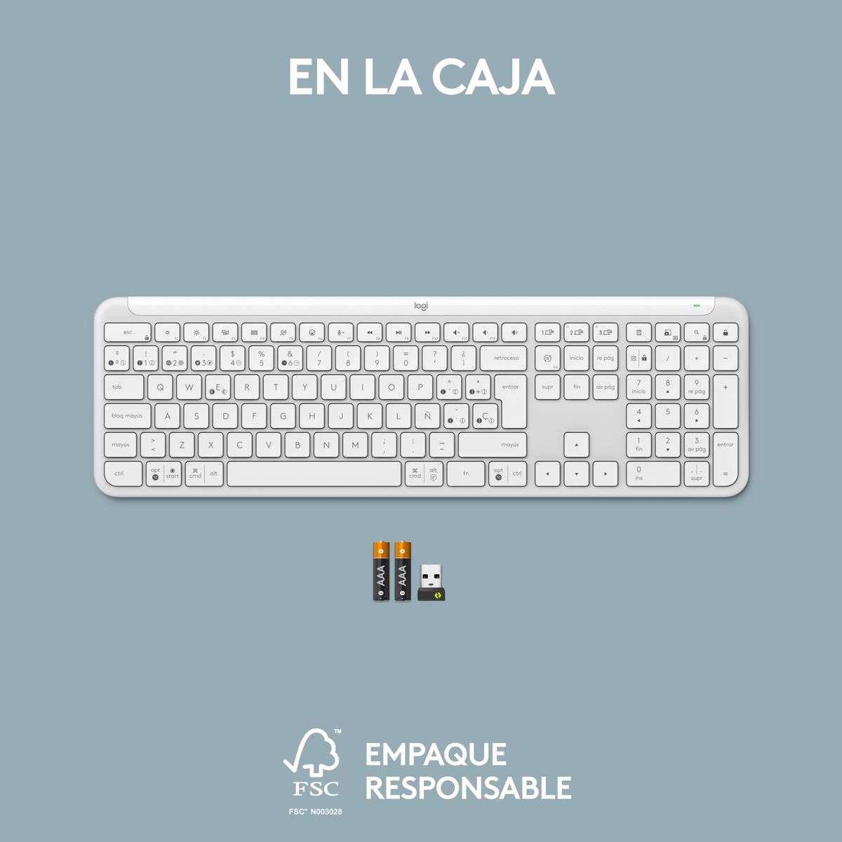 LOGITECH - Teclado Bluetooth Logitech Signature Slim K950 Blanco