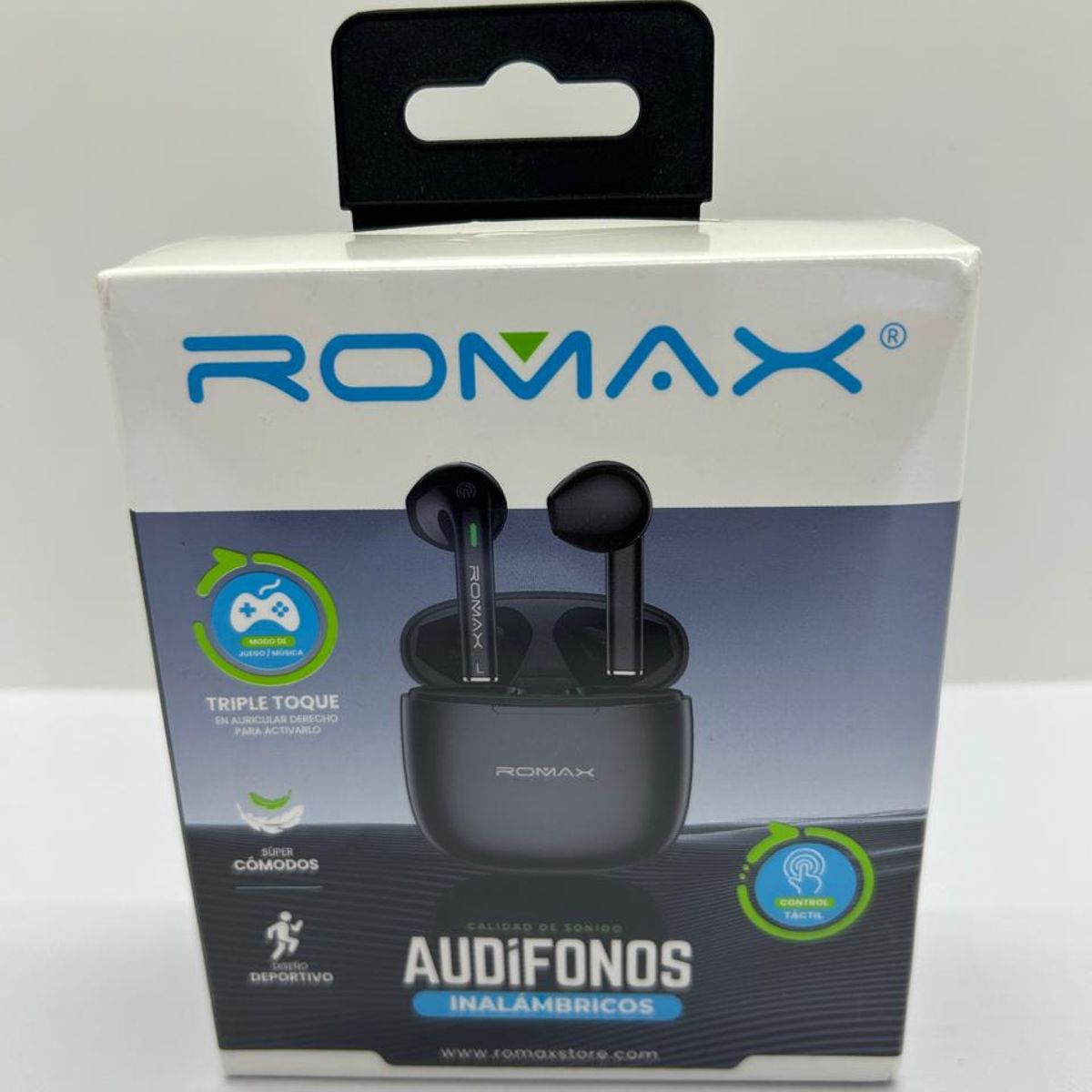ROMAX - AUDIFONO BT ROMAX  INALAMBRICOS NEGRO BLANCO