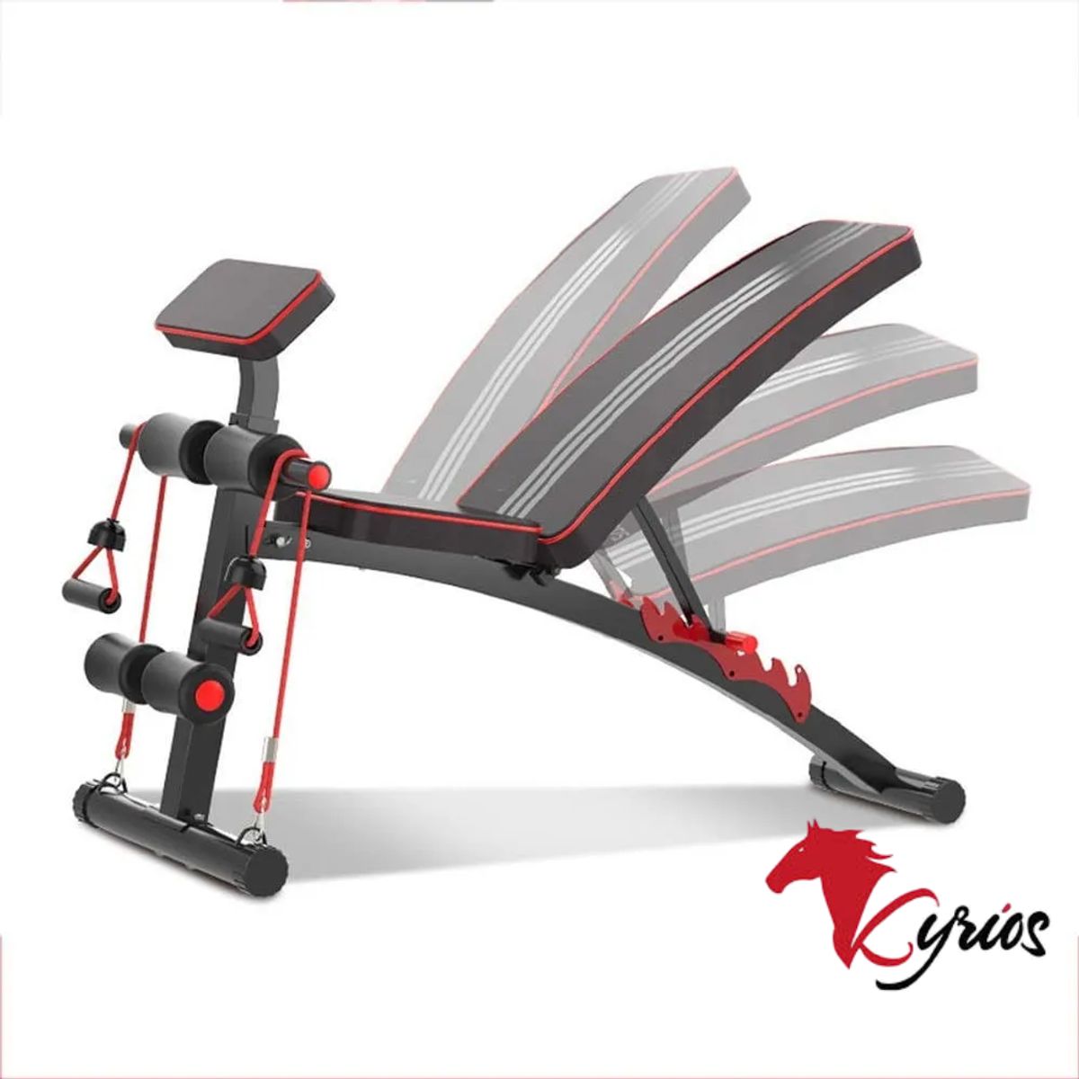 NO LOGO - Banca Roja Ajustable Multifuncional Para Entrenamiento