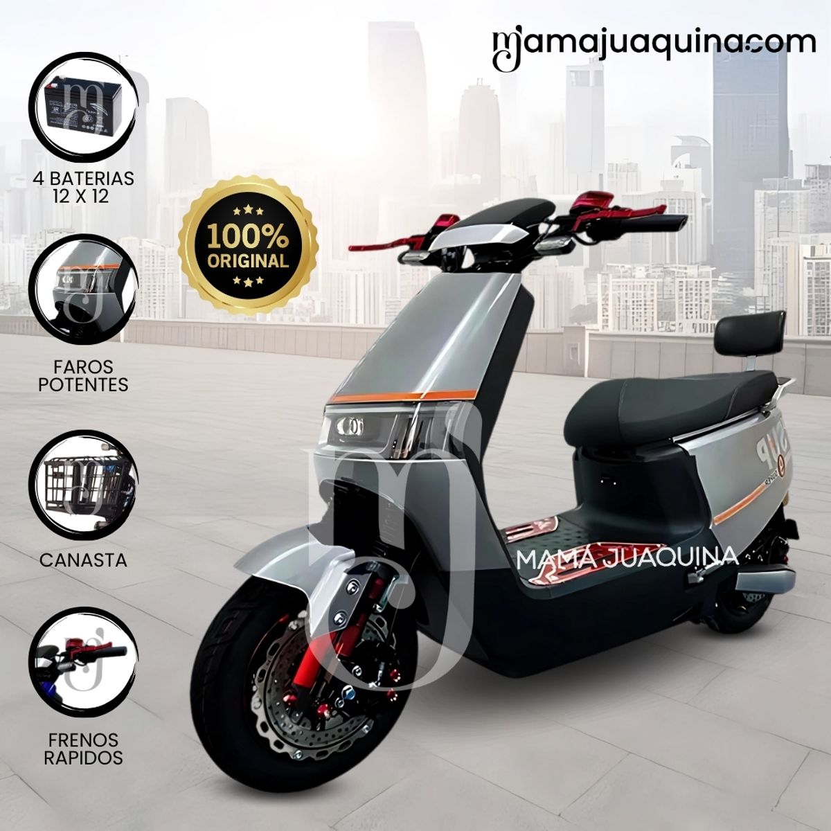 VELOX - Moto Eléctrica para Adultos «E-MOTION» Gray