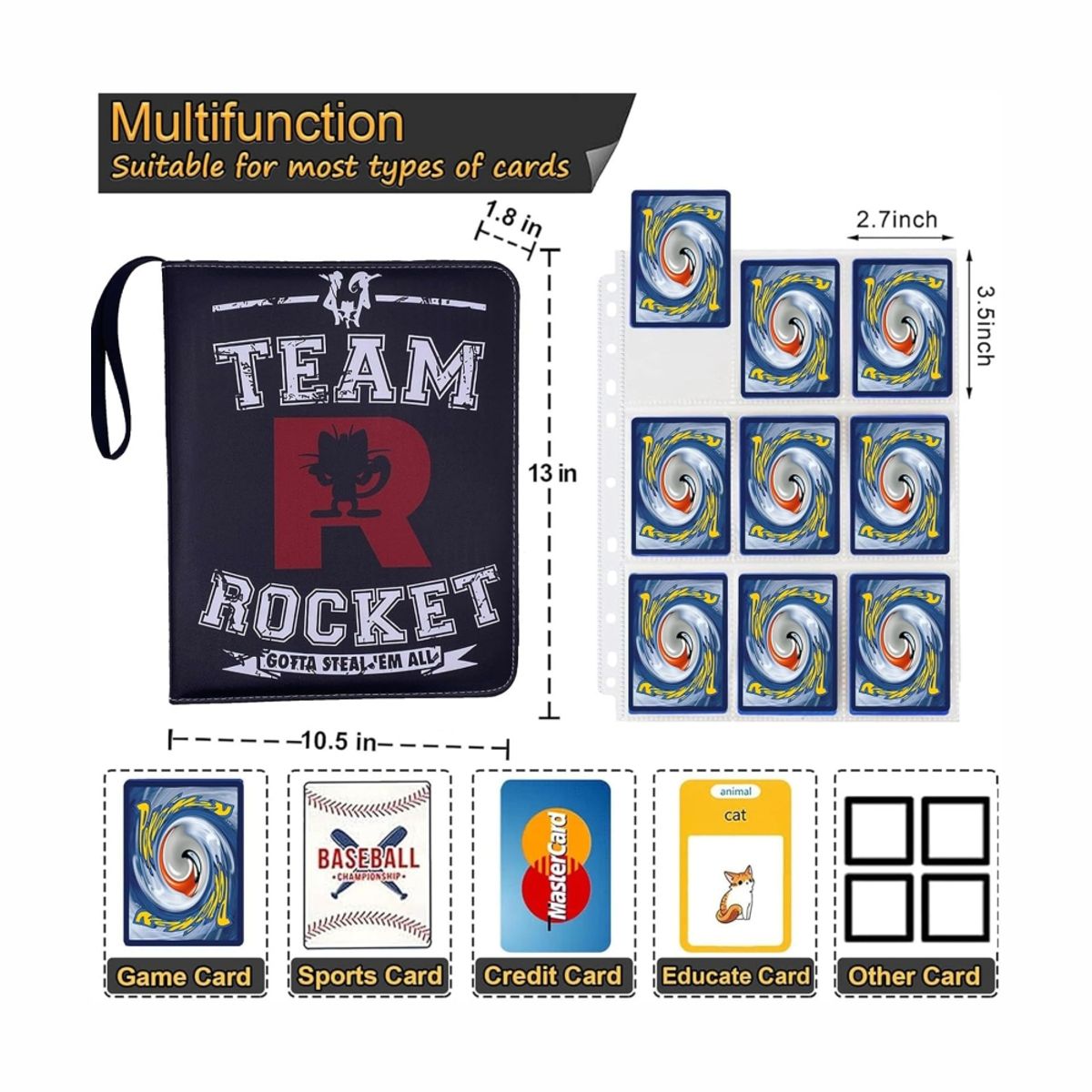 POKEMON - Pokemon Folder 9 Pocket Team Rocket 900 cartas