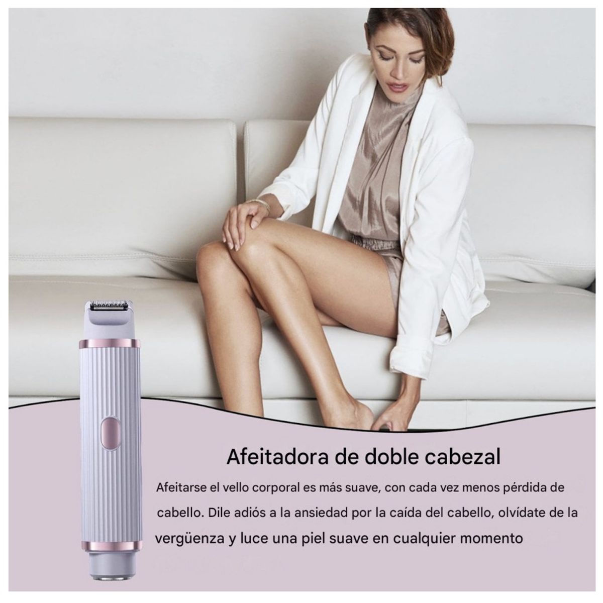 GENERICO - Afeitadora eléctrica Riastvy 2 en 1 para mujer