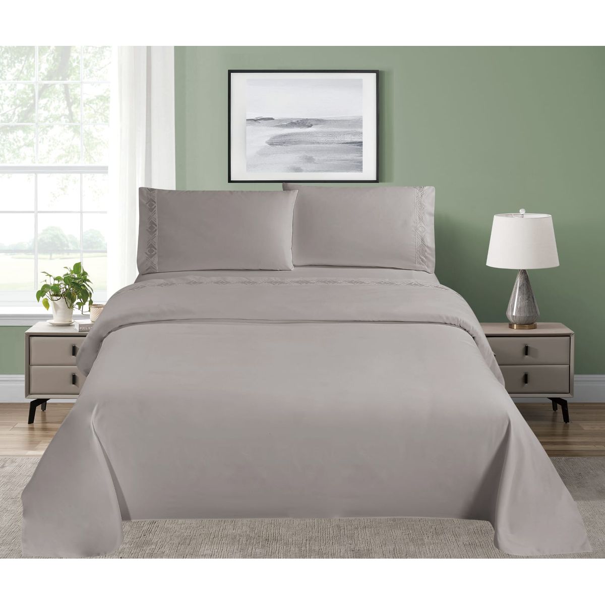 GENERICO - JUEGO DE SÁBANAS BORDADO - HAIRIFON