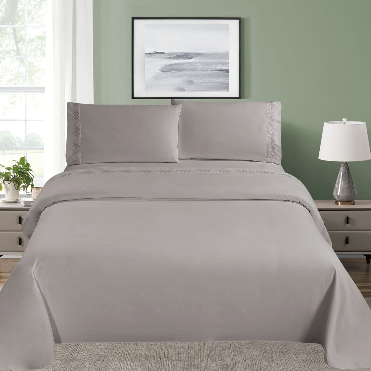 GENERICO - JUEGO DE SÁBANAS BORDADO - HAIRIFON