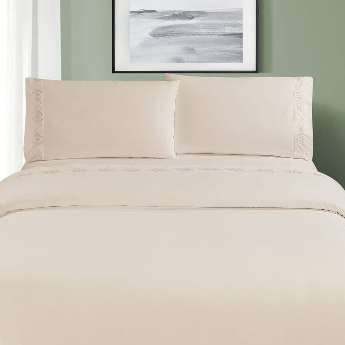 GENERICO - JUEGO DE SÁBANAS BORDADO - HAIRIFON