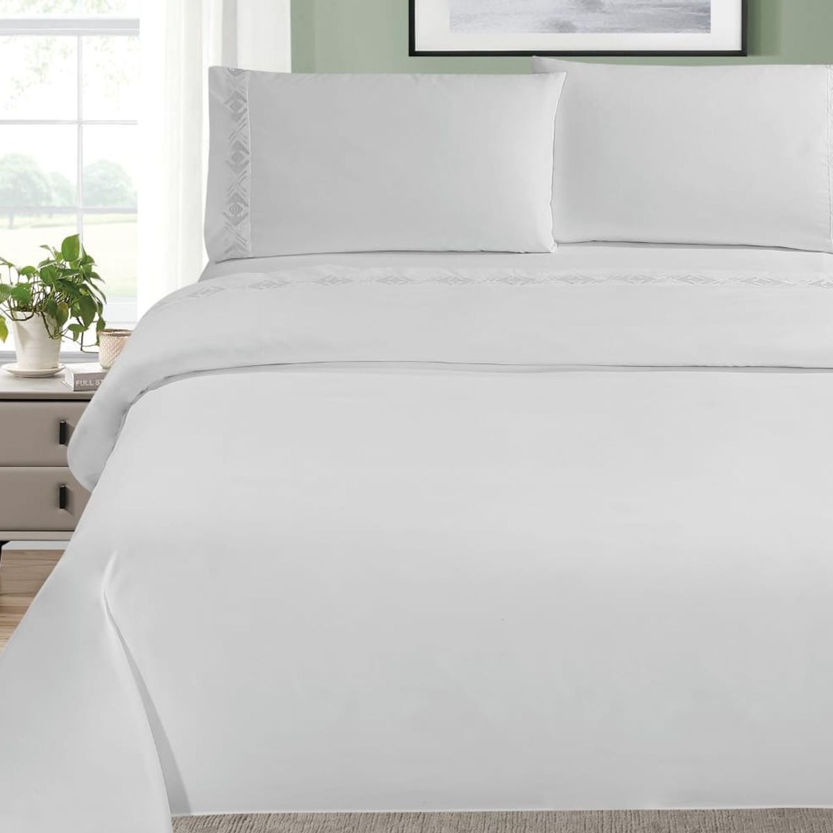 GENERICO - JUEGO DE SÁBANAS BORDADO - HAIRIFON