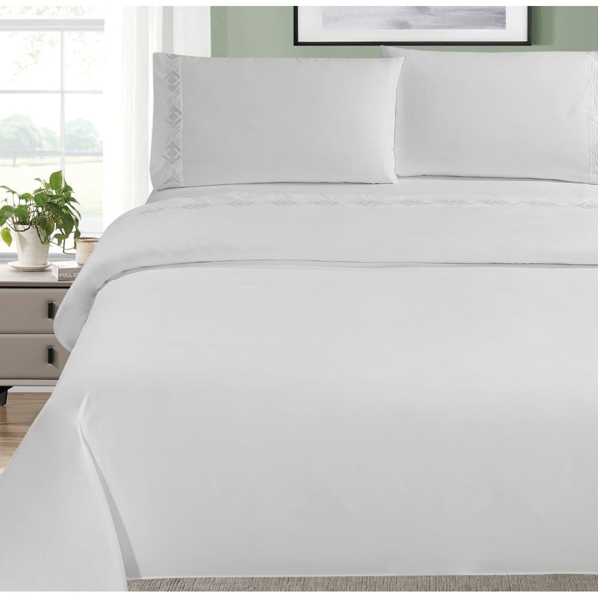 GENERICO - JUEGO DE SÁBANAS BORDADO - HAIRIFON