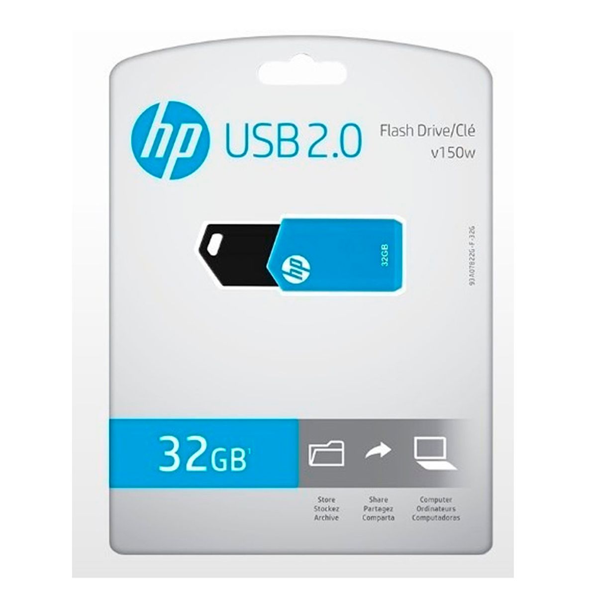 HP - Memoria USB 32GB Flash Drive V150W NEGROAZUL