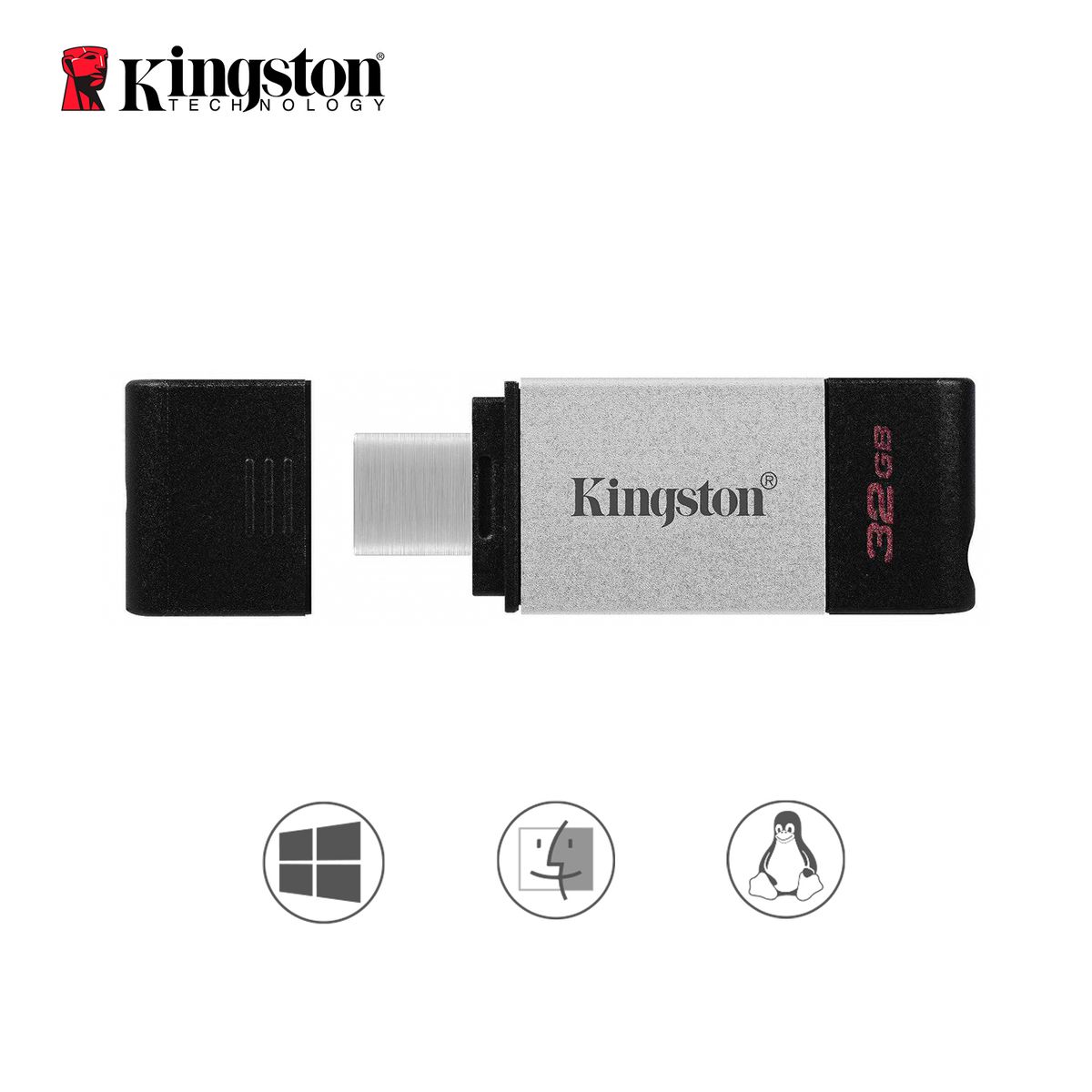 KINGSTON - Memoria USB-C DT80 32GB 200Mbs