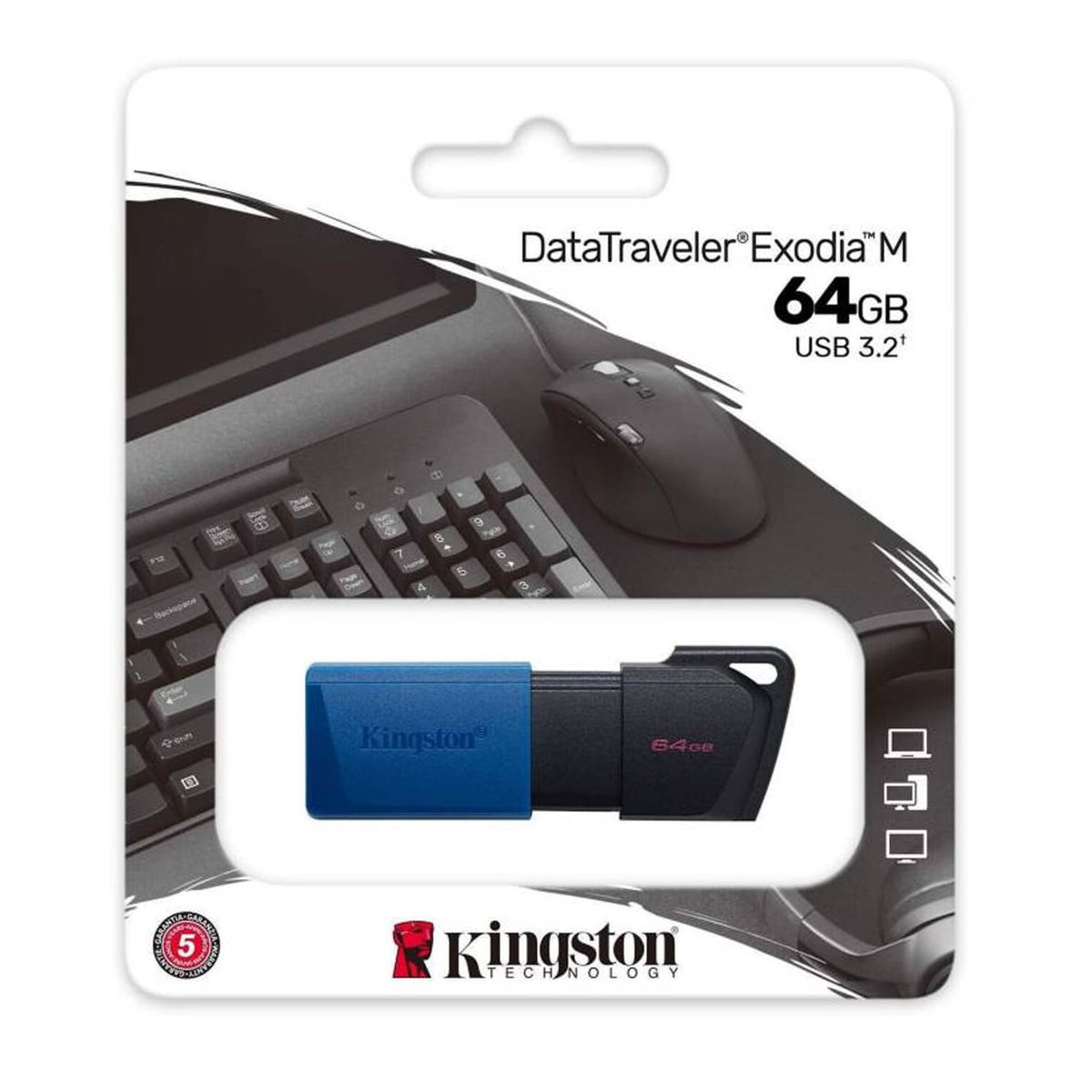 KINGSTON - Memoria USB 32 Exodia DTXM64GB Azul-Negro