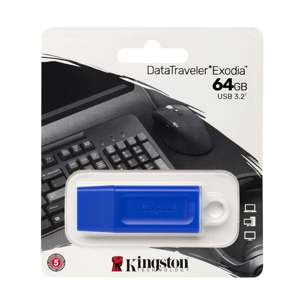 KINGSTON - Memoria USB 32 Exodia 64GB KC-U2G64-7GB Azul