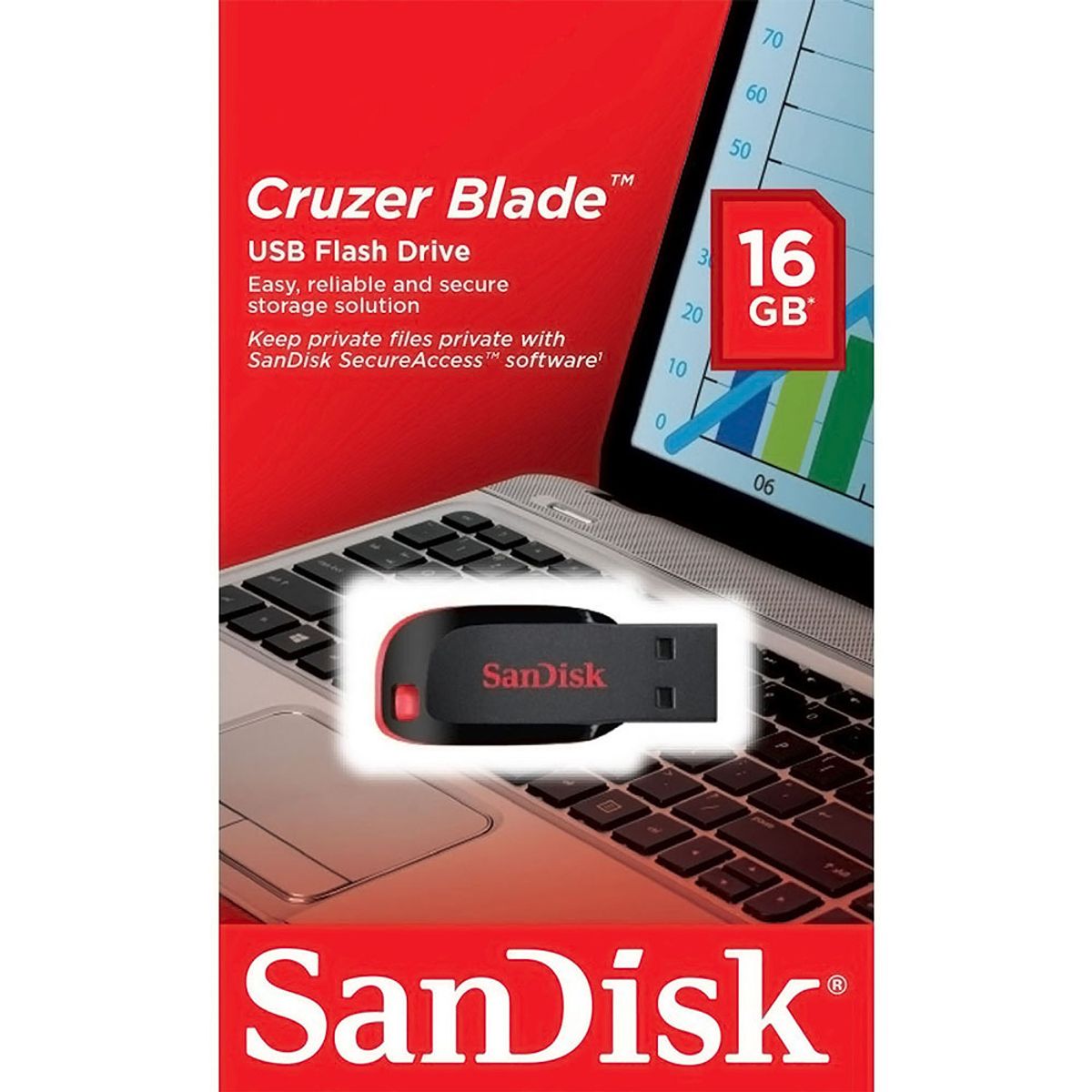 SANDISK - Memoria USB Cruzer 16GB CZ50 Negro