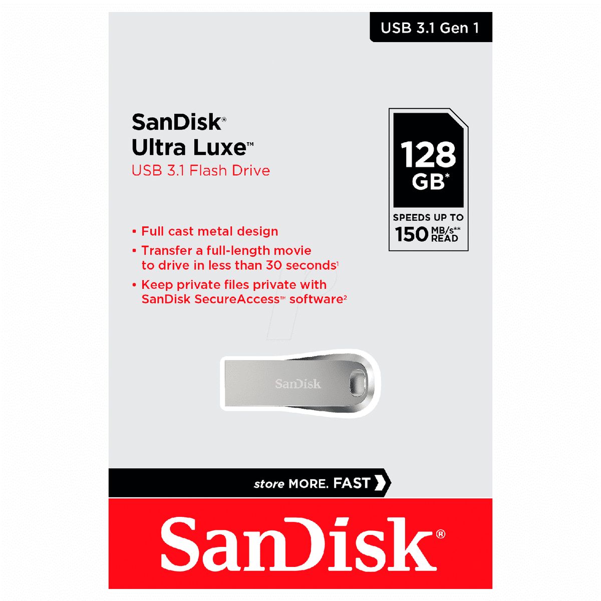 SANDISK - Memoria USB Ultra Luxe 128GB 31 Flash Drive