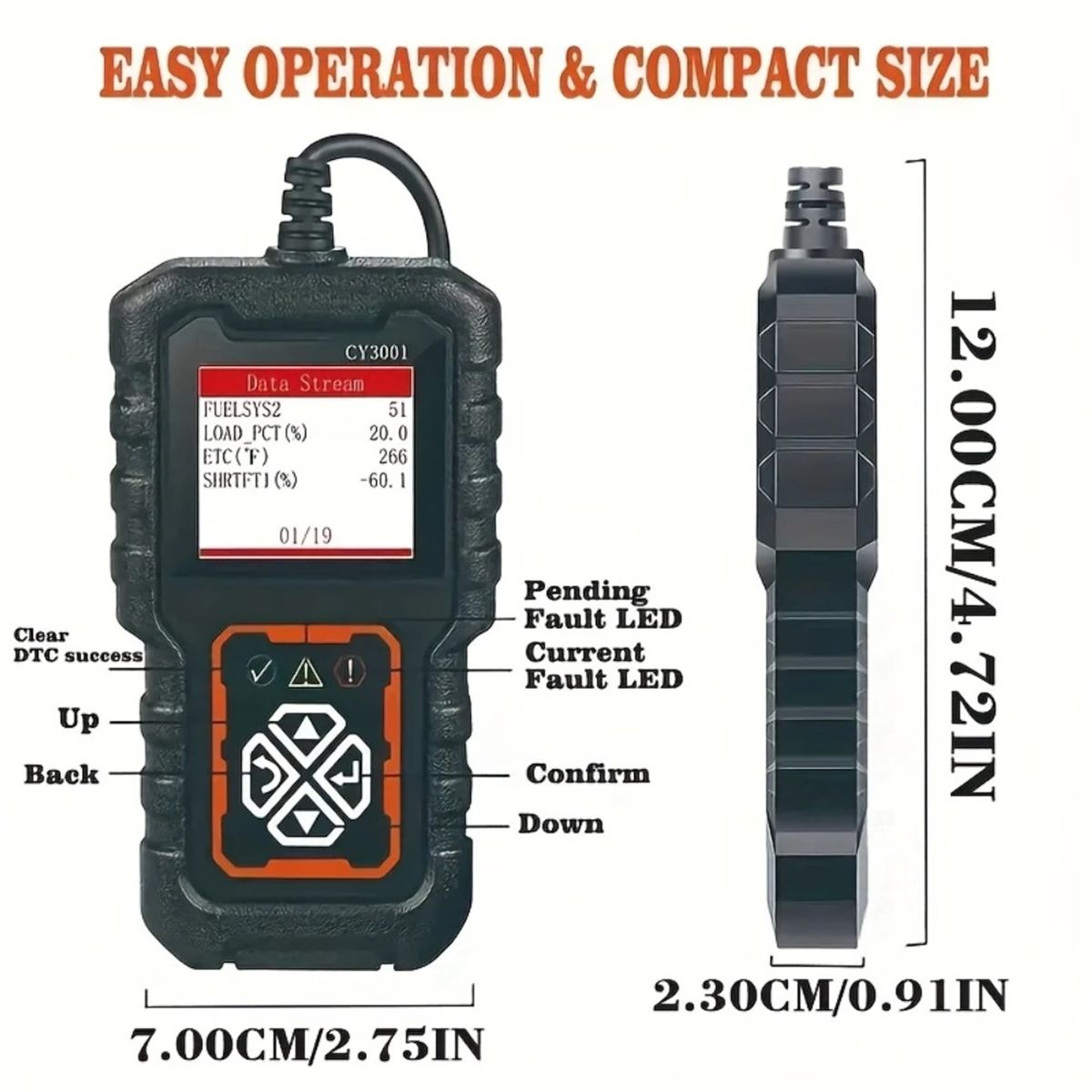 GENERICO - Escáner de Código OBD2 CY3001 de diagnóstico