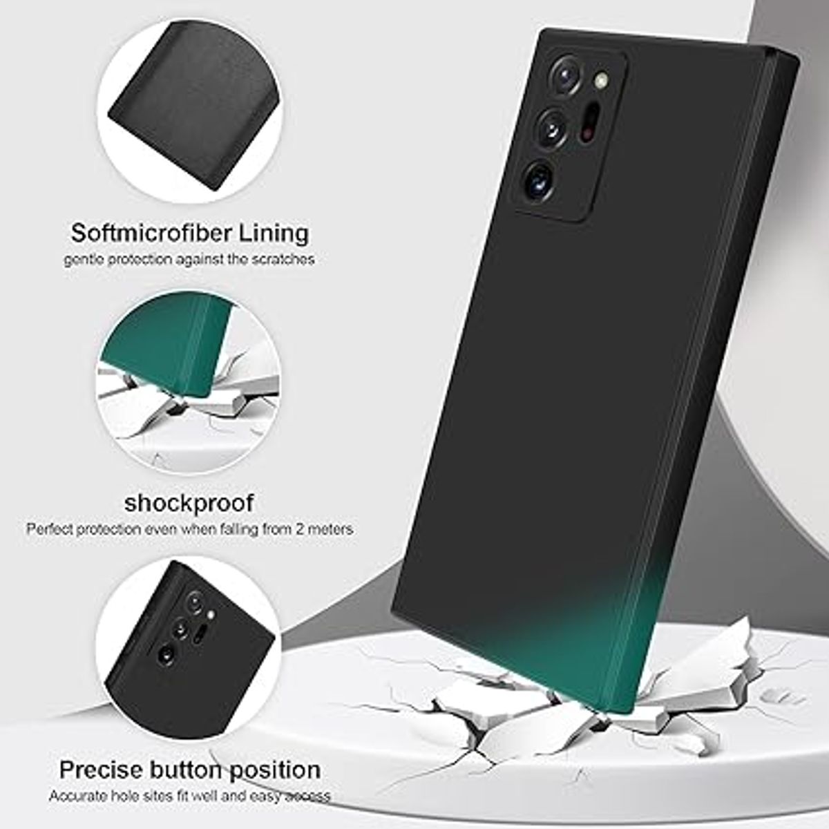 GENERICO - Case Protector para Samsung Note 20 Silicona Negro