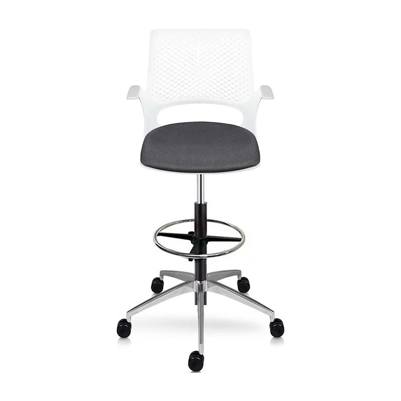 OFIDEAS - Silla Cajera Ergonómica Con Apoyabrazos Buró GrisBlanco Ofideas