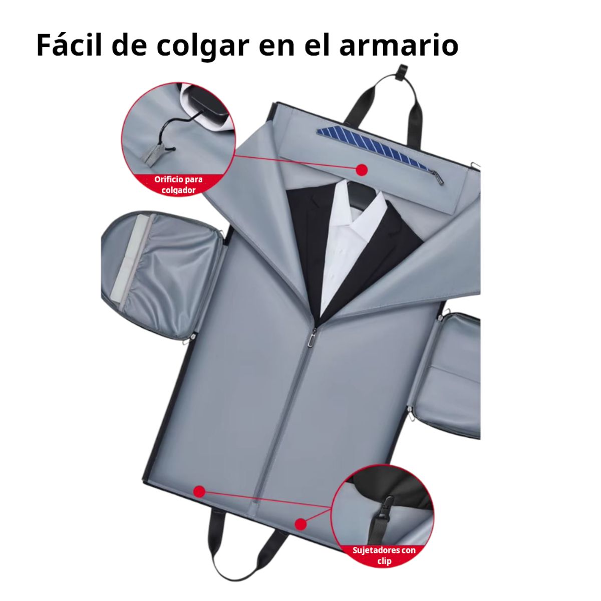GENERICO - Maletin Mochila Porta Terno Traje 233019 Oficina Viaje Negocios 45L