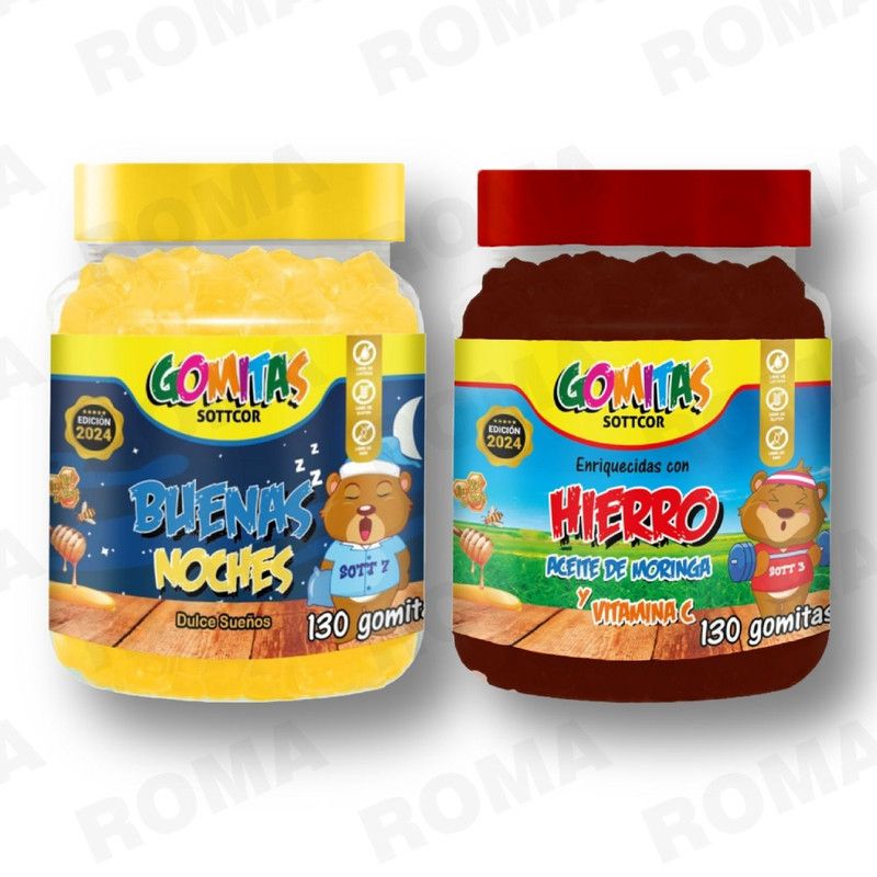 GENERICO - PACK 2 GOMITAS BUENAS NOCHES NIÑOS + HIERRO NIÑOS 260 UND