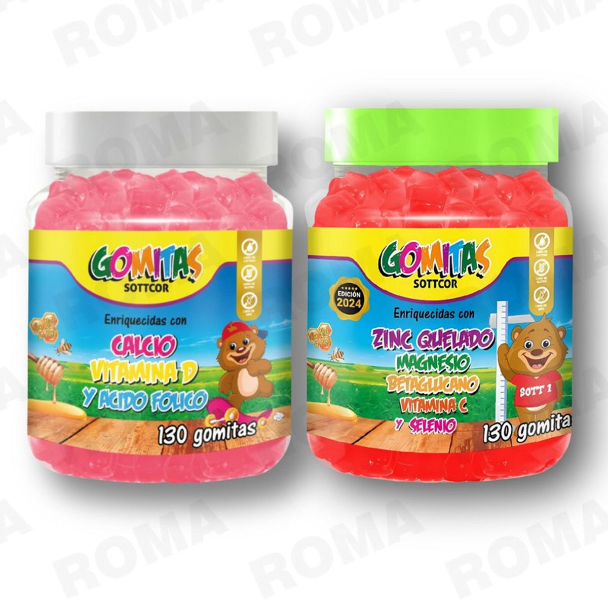 GENERICO - PACK 2 GOMITAS CALCIO NIÑOS + ZINC QUELADO NIÑOS 260 UND