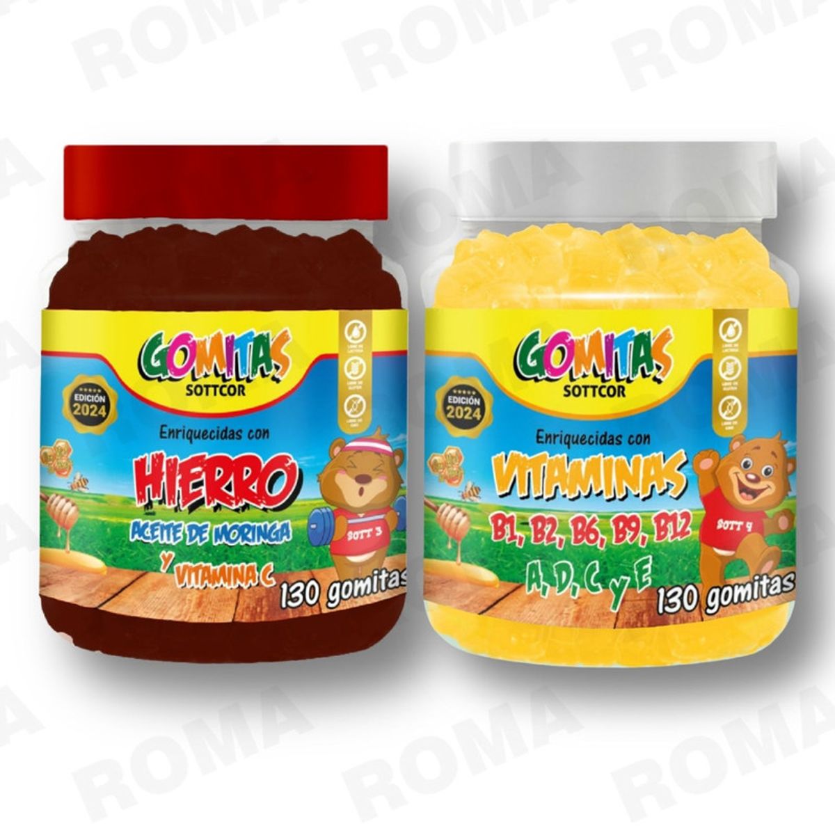 GENERICO - PAC 2 GOMITAS HIERRO NIÑOS + VITAMINAS PARA NIÑOS 260 UND