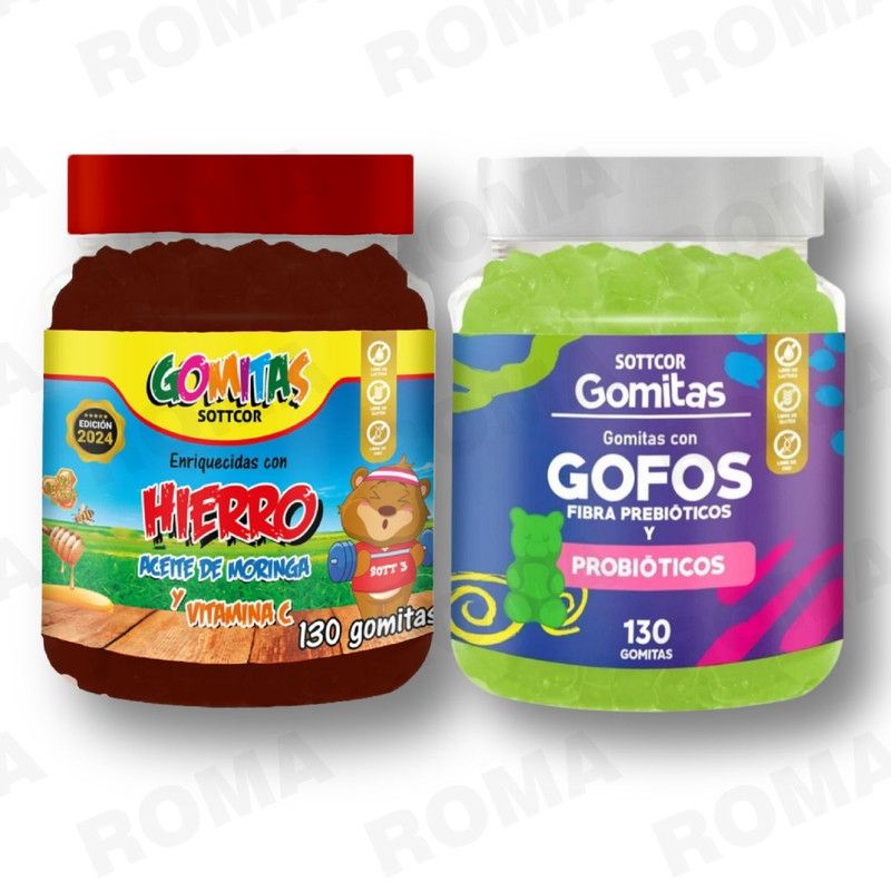 GENERICO - PACK 2 GOMITAS HIERRO NIÑOS  + GOFOS PARA NIÑOS 260 UND