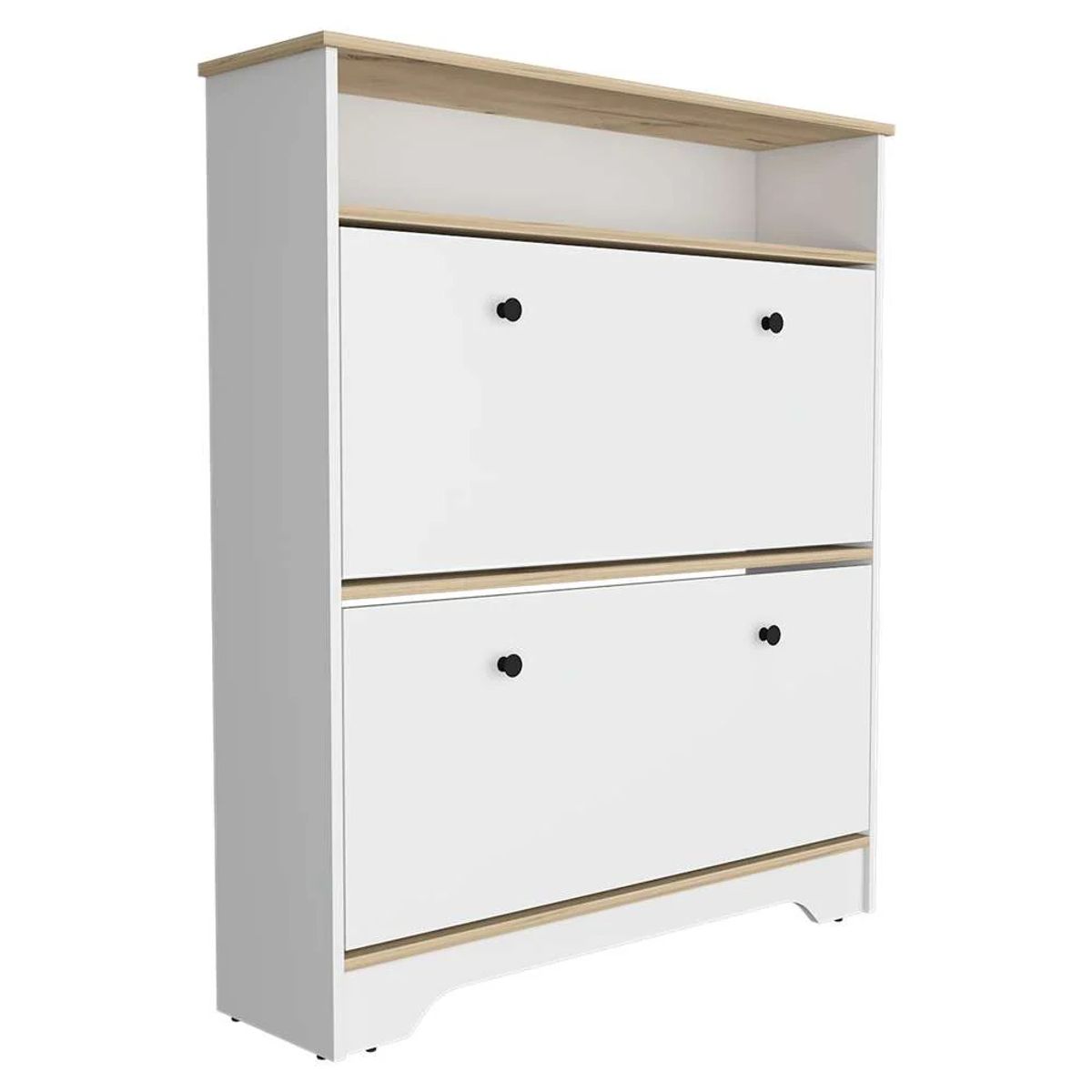 R&R MUEBLES - Zapatera Moderna Baek 2 Puertas Blanco R&R MUEBLES
