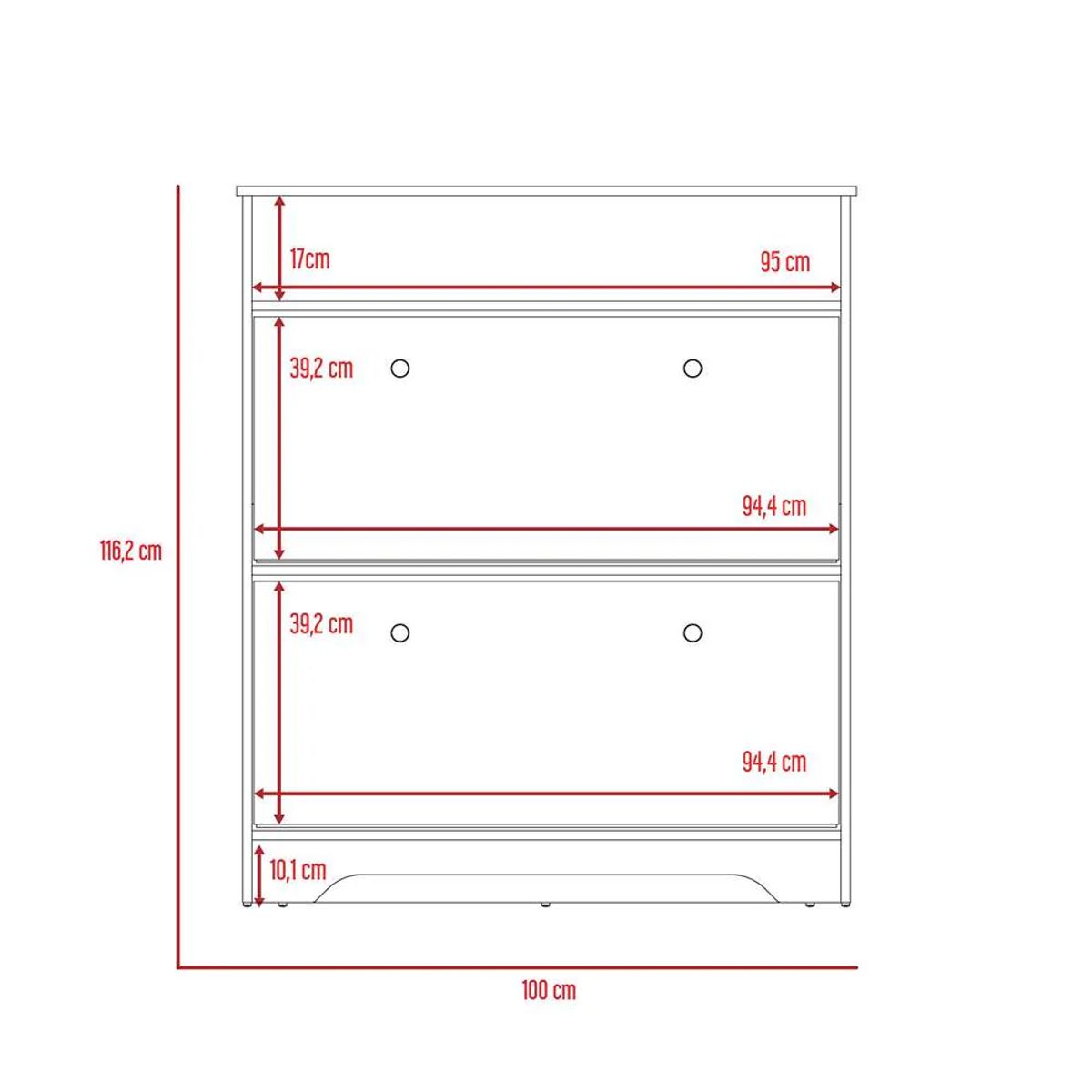 R&R MUEBLES - Zapatera Moderna Baek 2 Puertas Blanco R&R MUEBLES