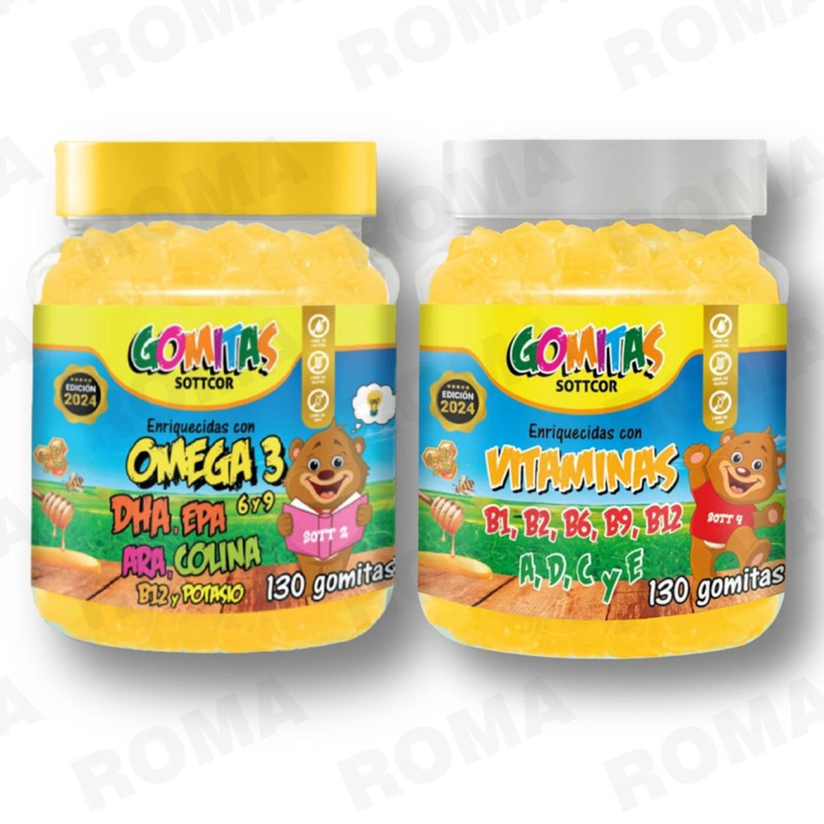 GENERICO - PAC 2 GOMITAS OMEGA 3 NIÑOS + VITAMINAS PARA NIÑOS 260 UND