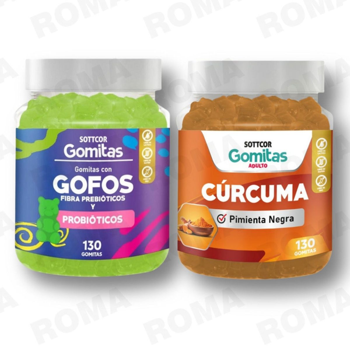 GENERICO - PACK 2 GOMITAS GOFOS PARA NIÑOS + GOMITAS CÚRCUMA 260 UND