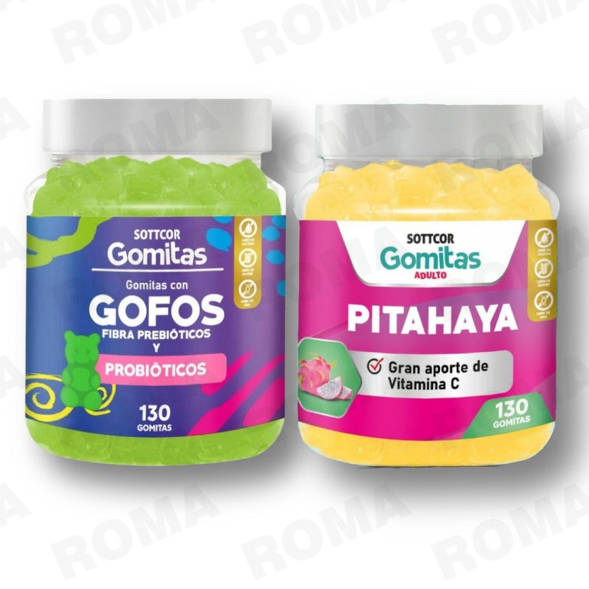 GENERICO - PACK 2 GOMITAS GOFOS PARA NIÑOS + PITAHAYA ADULTOS 130 UND