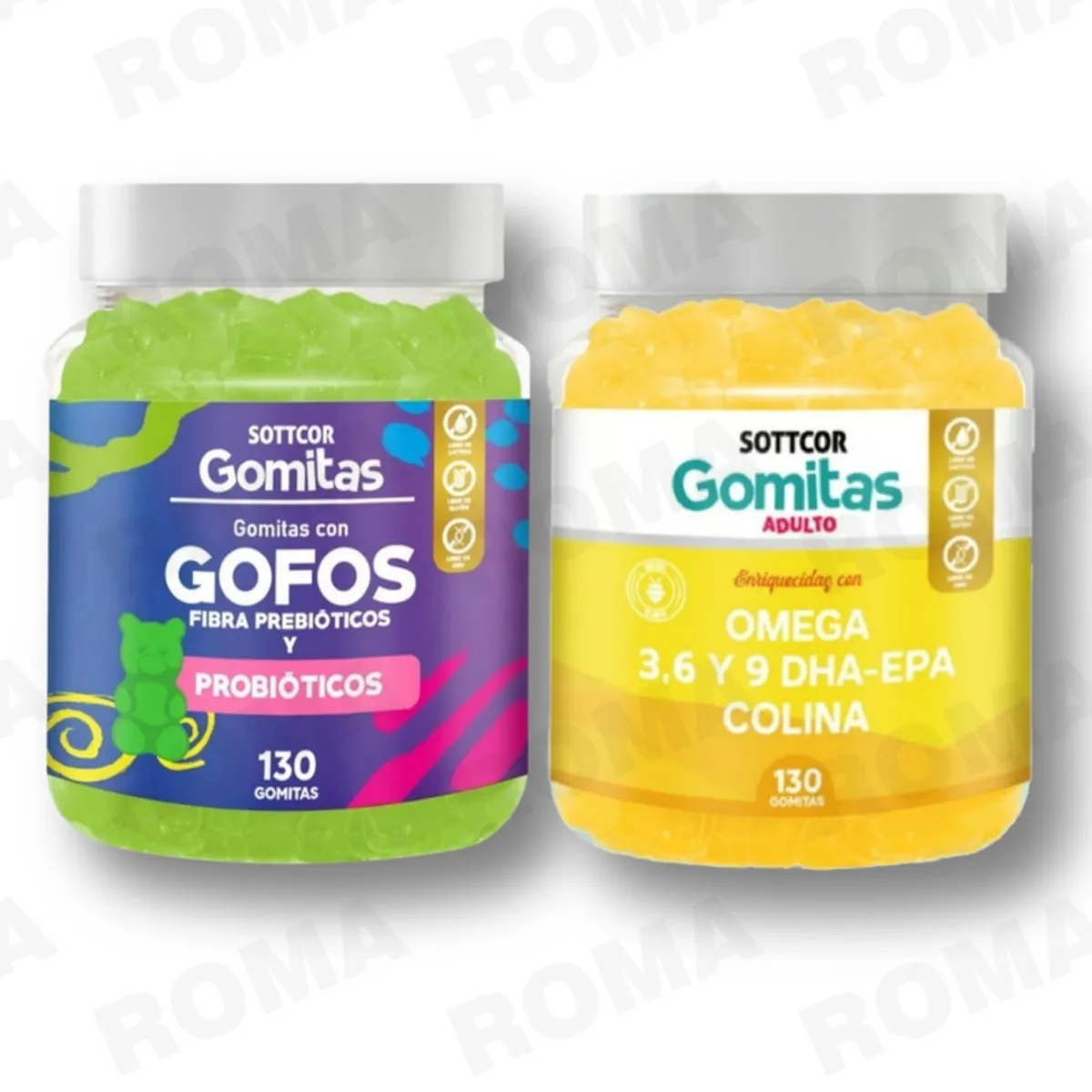 GENERICO - PACK 2 GOMITAS GOFOS PARA NIÑOS + OMEGA 3 ADULTO 260 UND
