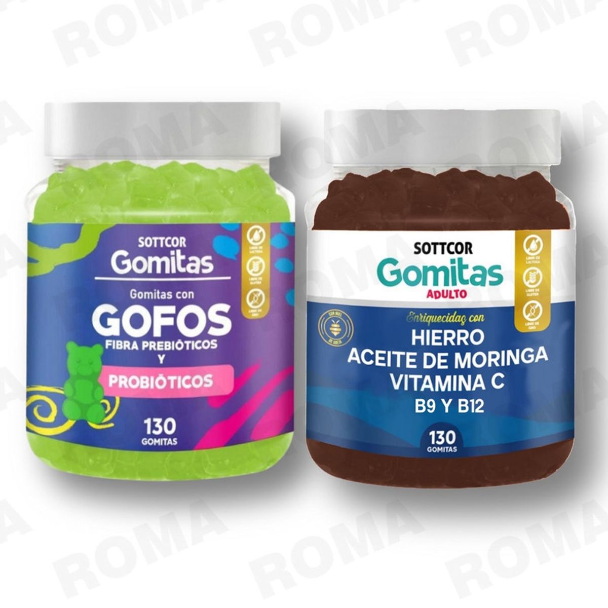 GENERICO - PACK 2 GOMITAS GOFOS PARA NIÑOS + HIERRO ADULTOS 260 UND