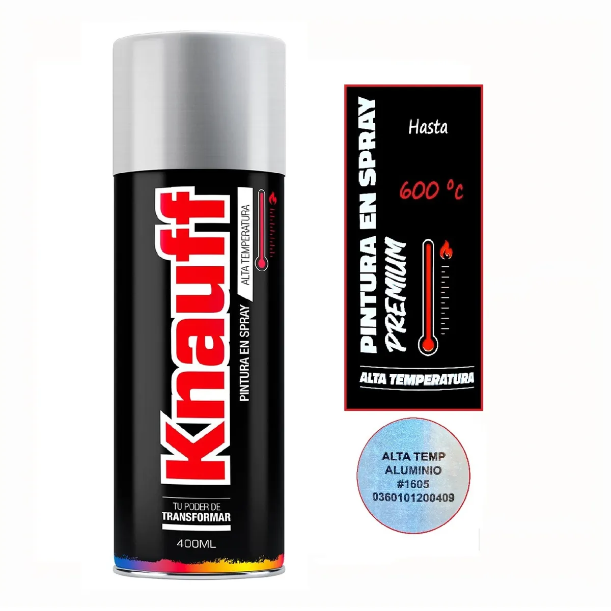 KNAUF - Pintura Spray Alta Temperatura Aluminio 400ML KNAUFF
