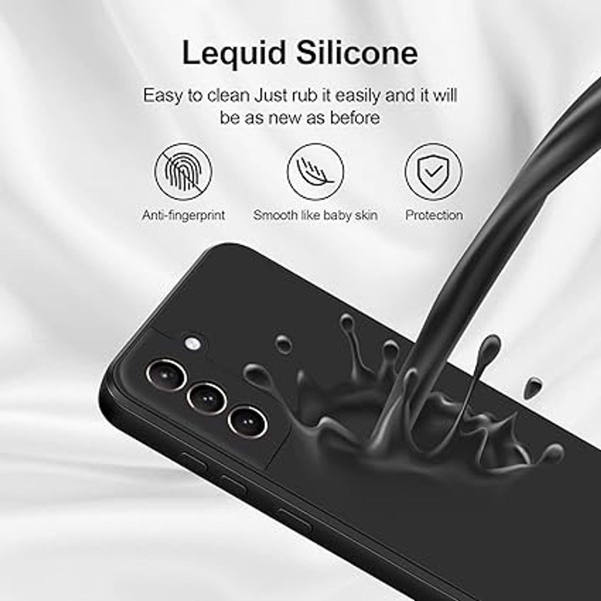 GENERICO - Case Protector para Samsung S21 PLUS Silicona Negro