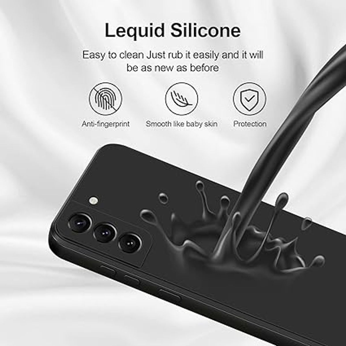 GENERICO - Case Protector para Samsung S22 PLUS Silicona Negro