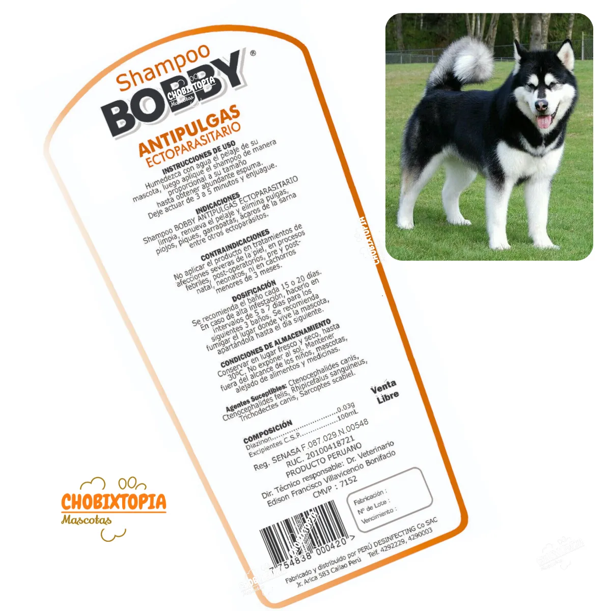 BOBBY - SHAMPOO BOBBY ANTIPULGAS PARA PERROS FRASCO x 300 mL