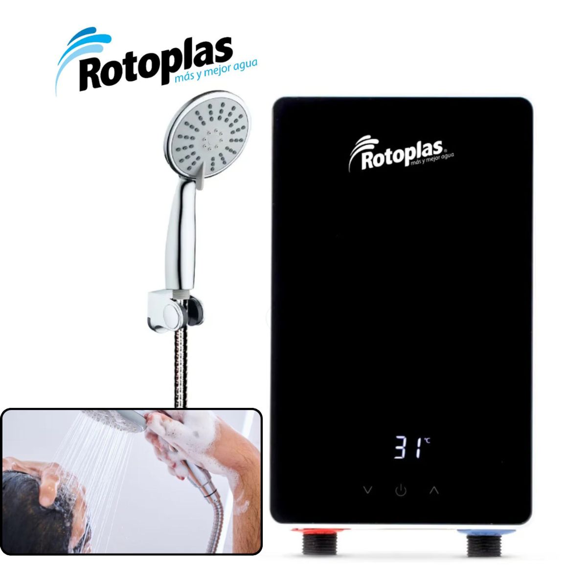 ROTOPLAS - Rapiducha de Agua Eléctrico Digital Rotoplas