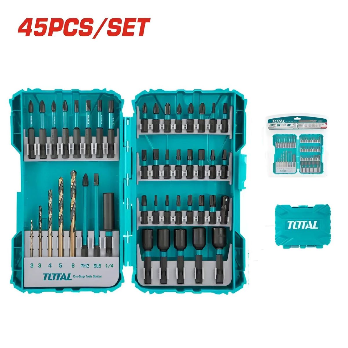 TOTAL TOOLS - Juego De Punteras De Impacto Industrial X 45 Piezas -TACSDL24502