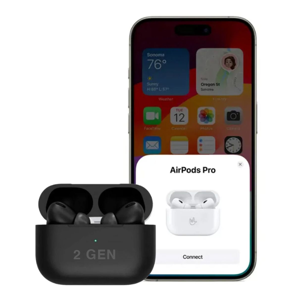 OEM - Audífonos Bluetooth 2da generacion Negro compatible con Iphon