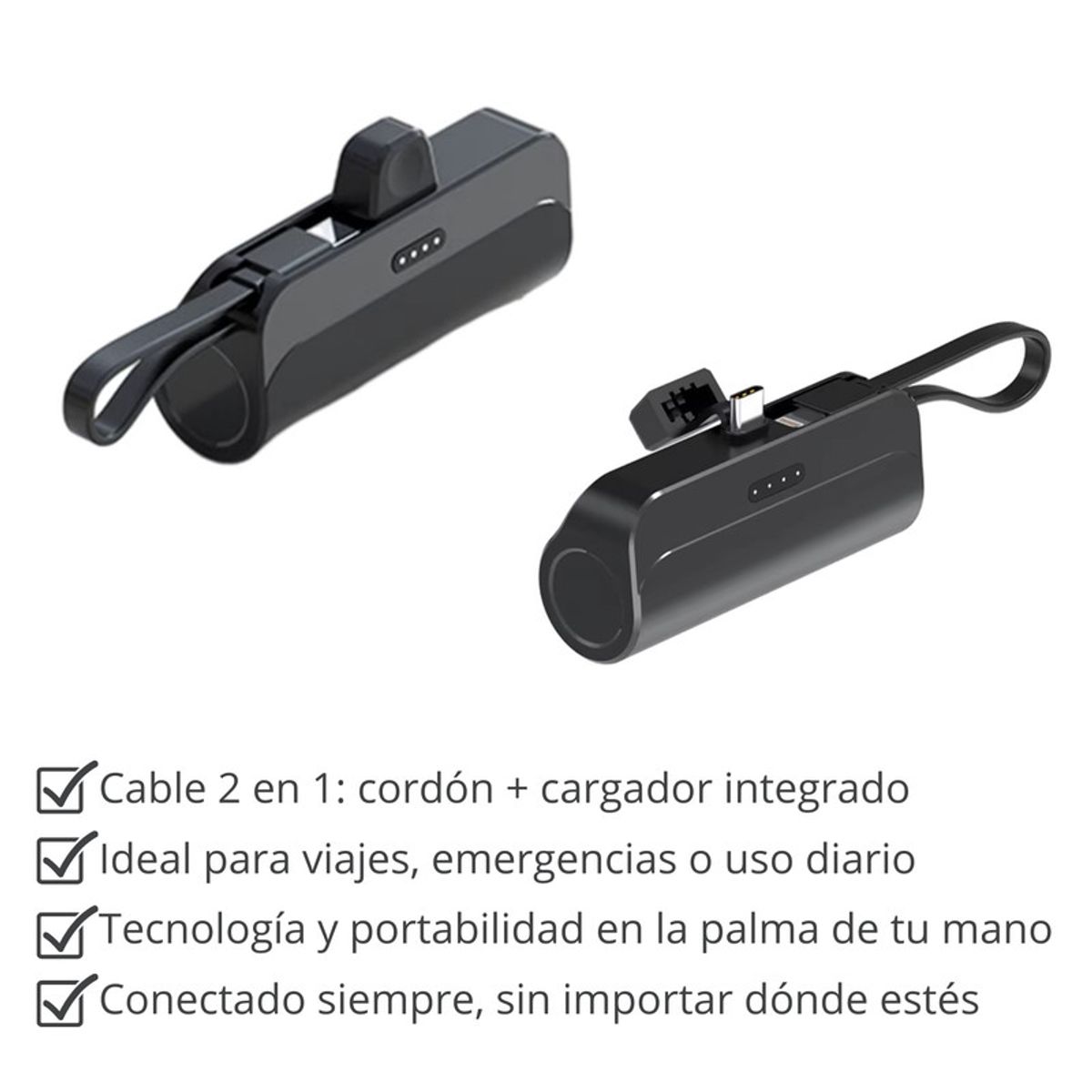 PENTHA - Cargador Portatil Banco de Energía 5000mAh 60W Carga Rápida MY-7394 Negro
