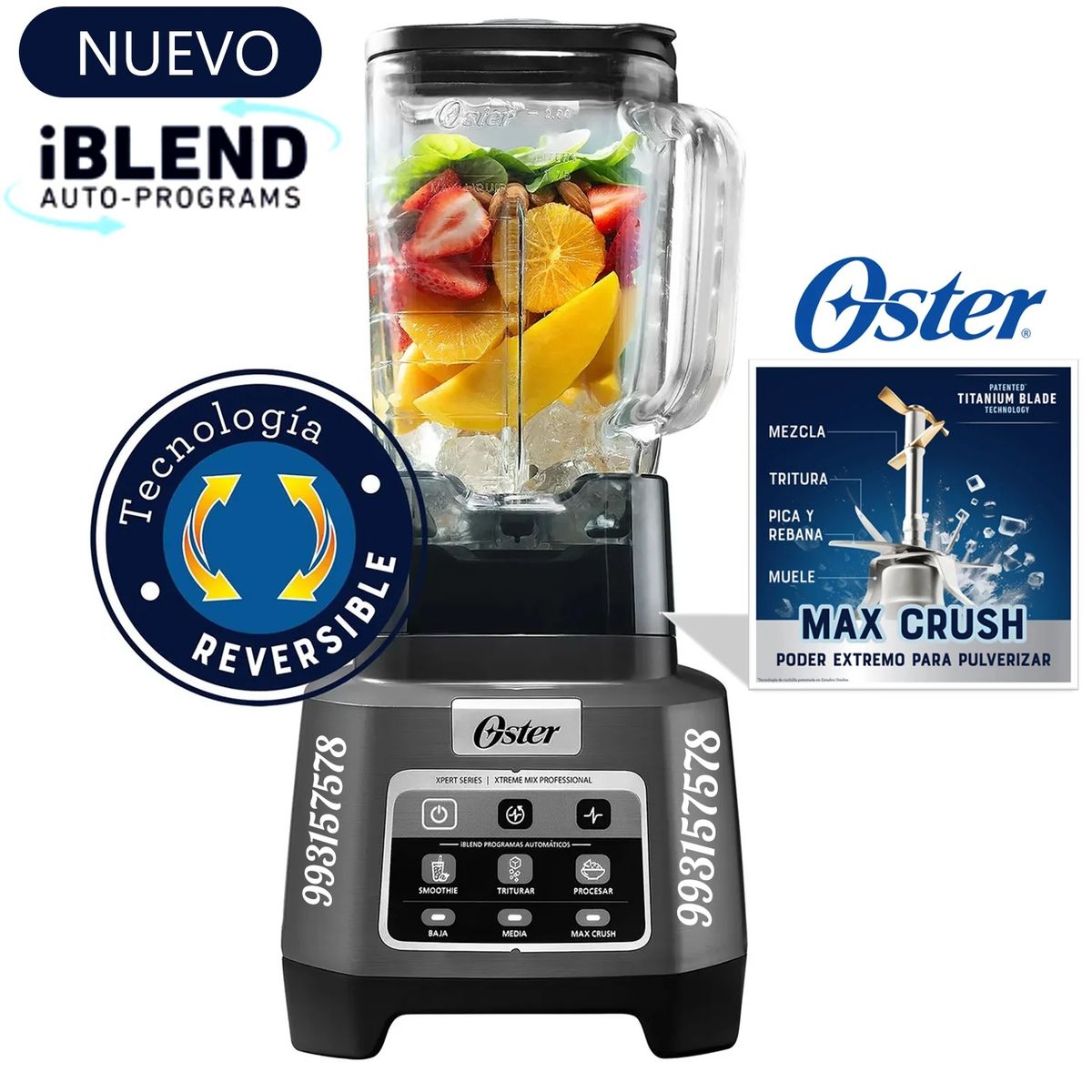 OSTER - LICUADORA OSTER  XTREME MIX 2L CON PROGRAMAS AUTOMATICOS BLSTXPG-BW