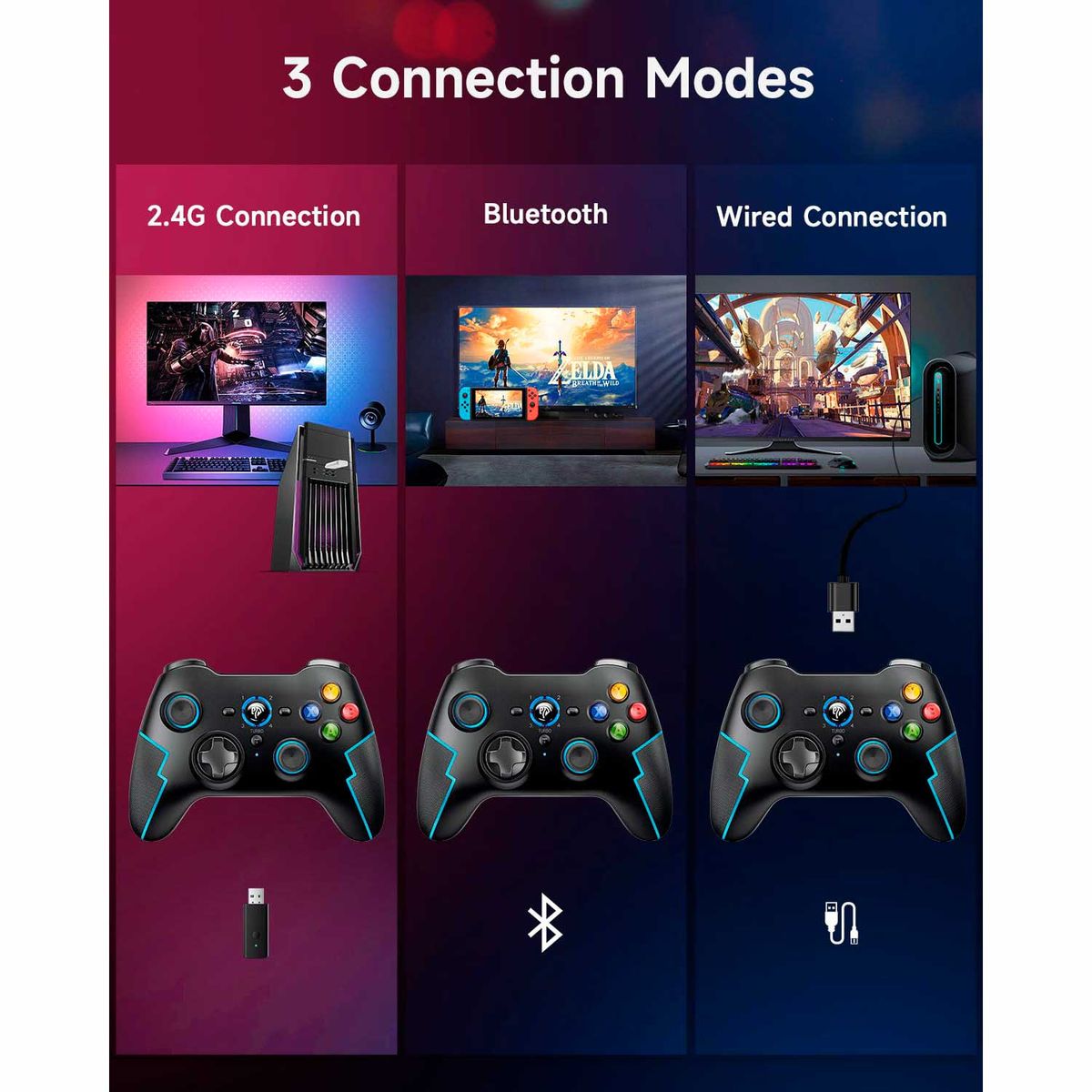 GENERICO - Mando Inalambrico Easysmx 9013 Pro Negro Blue