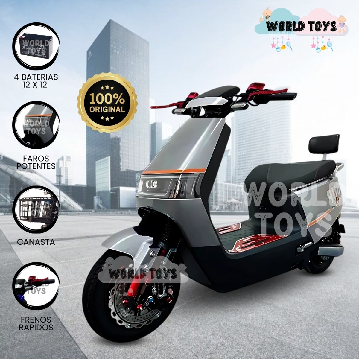 VELOX - Moto Eléctrica para Adultos «E-MOTION» Gray