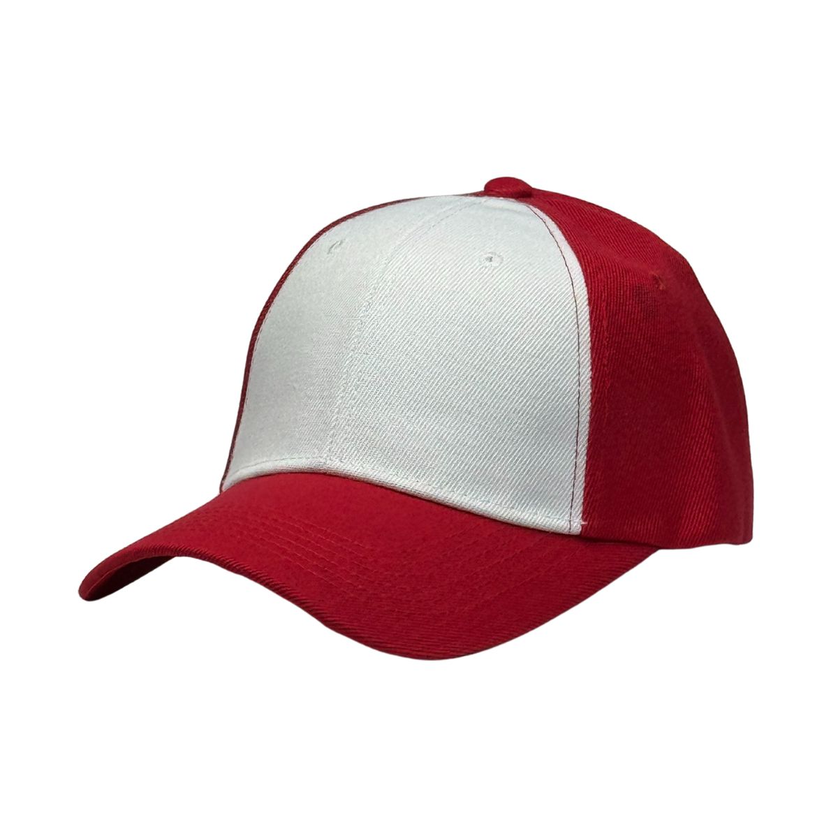 GENERICO - Gorra Unisex de Lona Blanca y Roja con Visera Curva