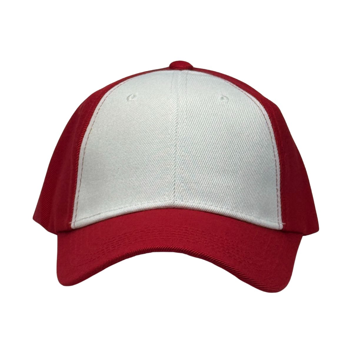 GENERICO - Gorra Unisex de Lona Blanca y Roja con Visera Curva