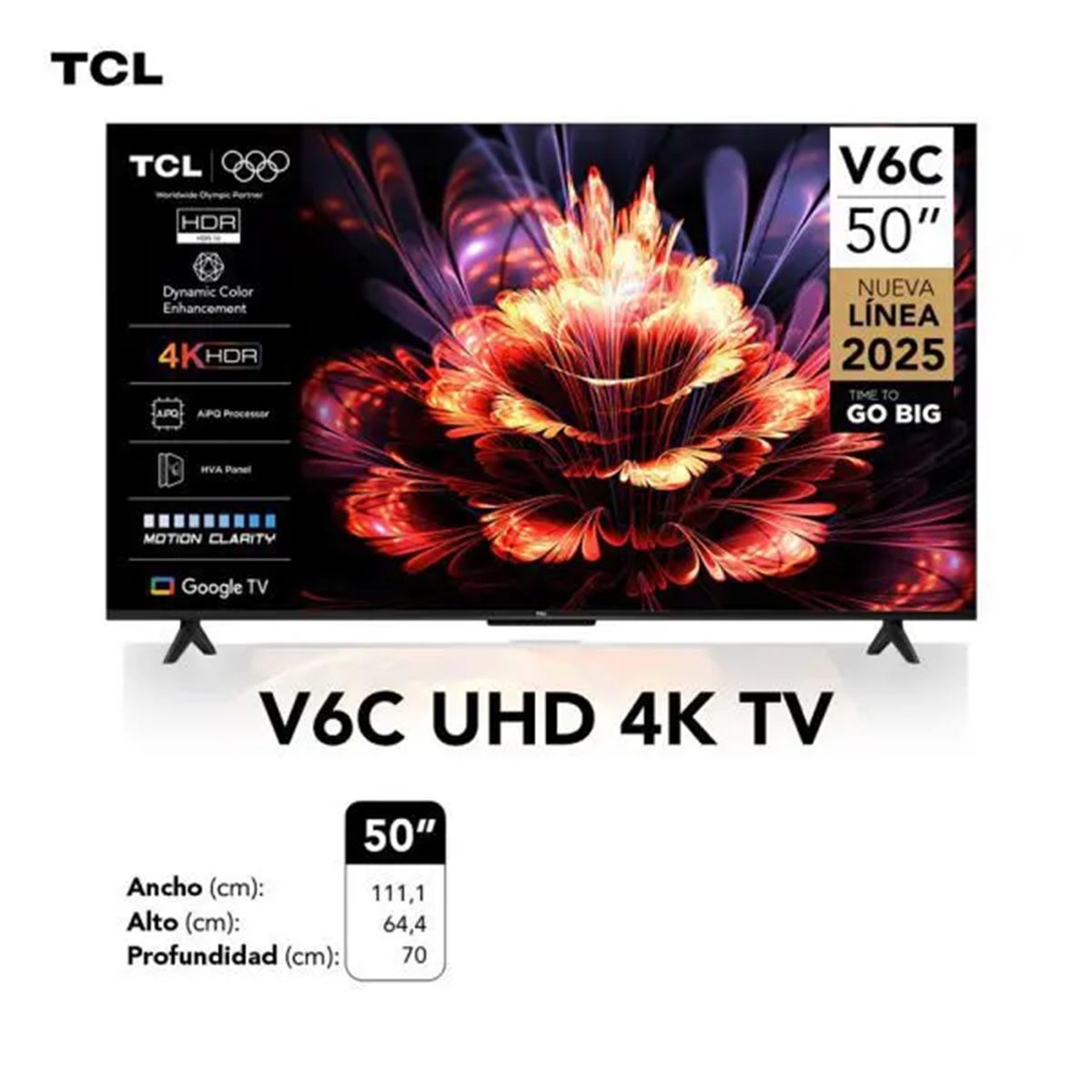 TCL - Televisor TCL 50” 50P755 4K UHD Smart TV Google Tv