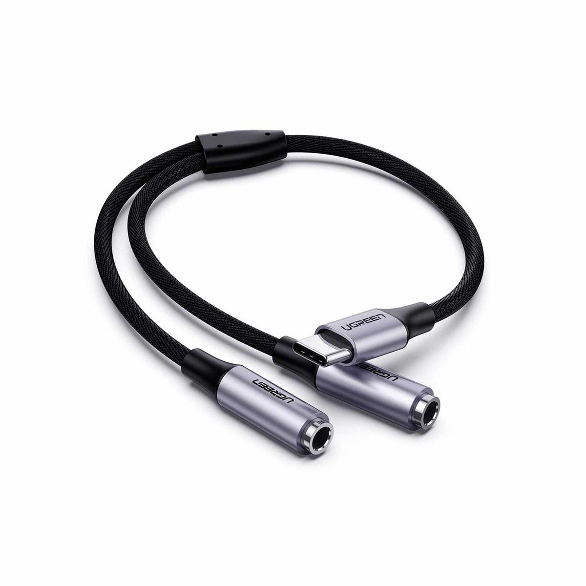 UGREEN - Cable de Audio USB-C a 35mm x2 Hembra Ugreen 25cm AV144 30732 Negro