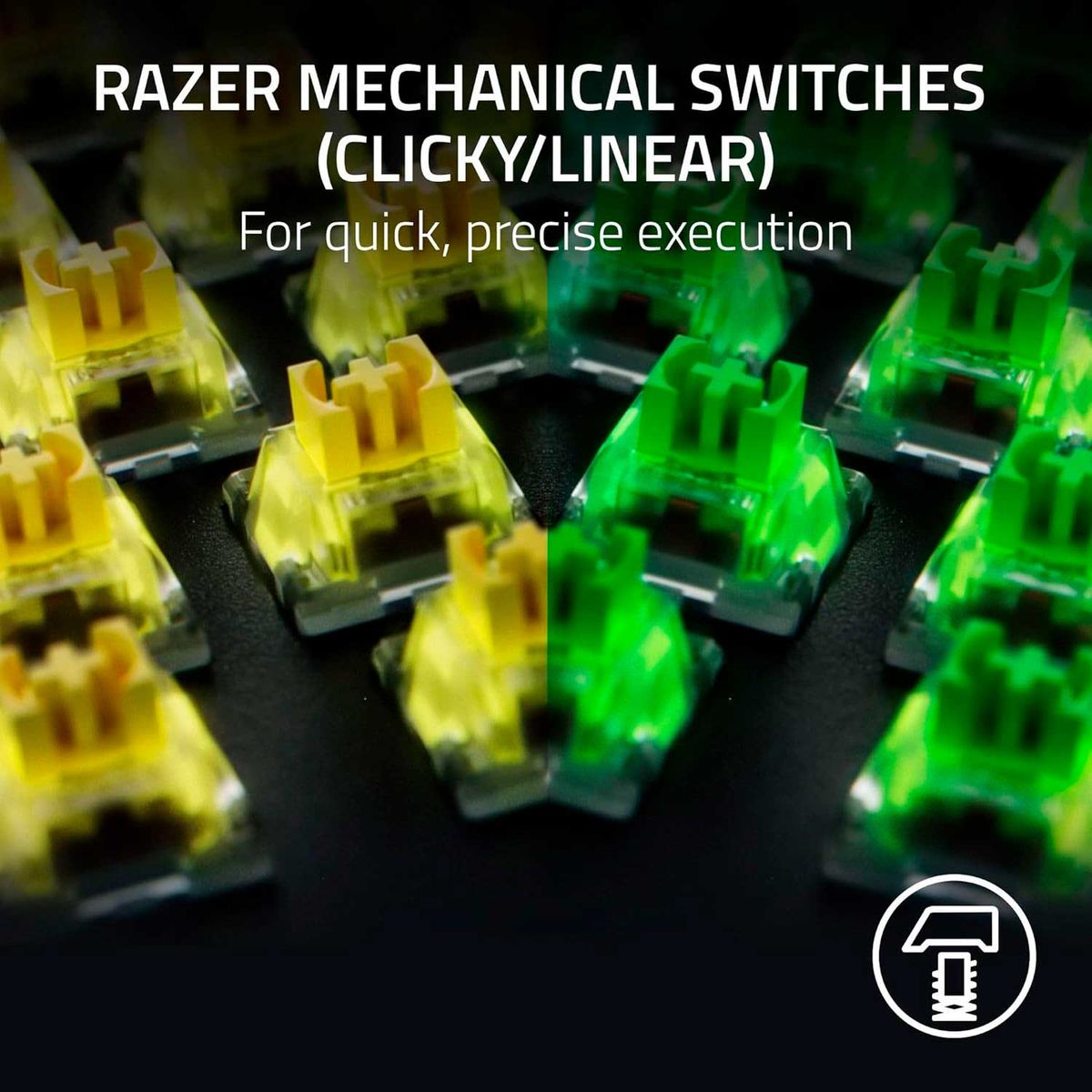 RAZER - Teclado Razer Blackwidow V4 Mechanical Us Switch Yellow Chroma Black